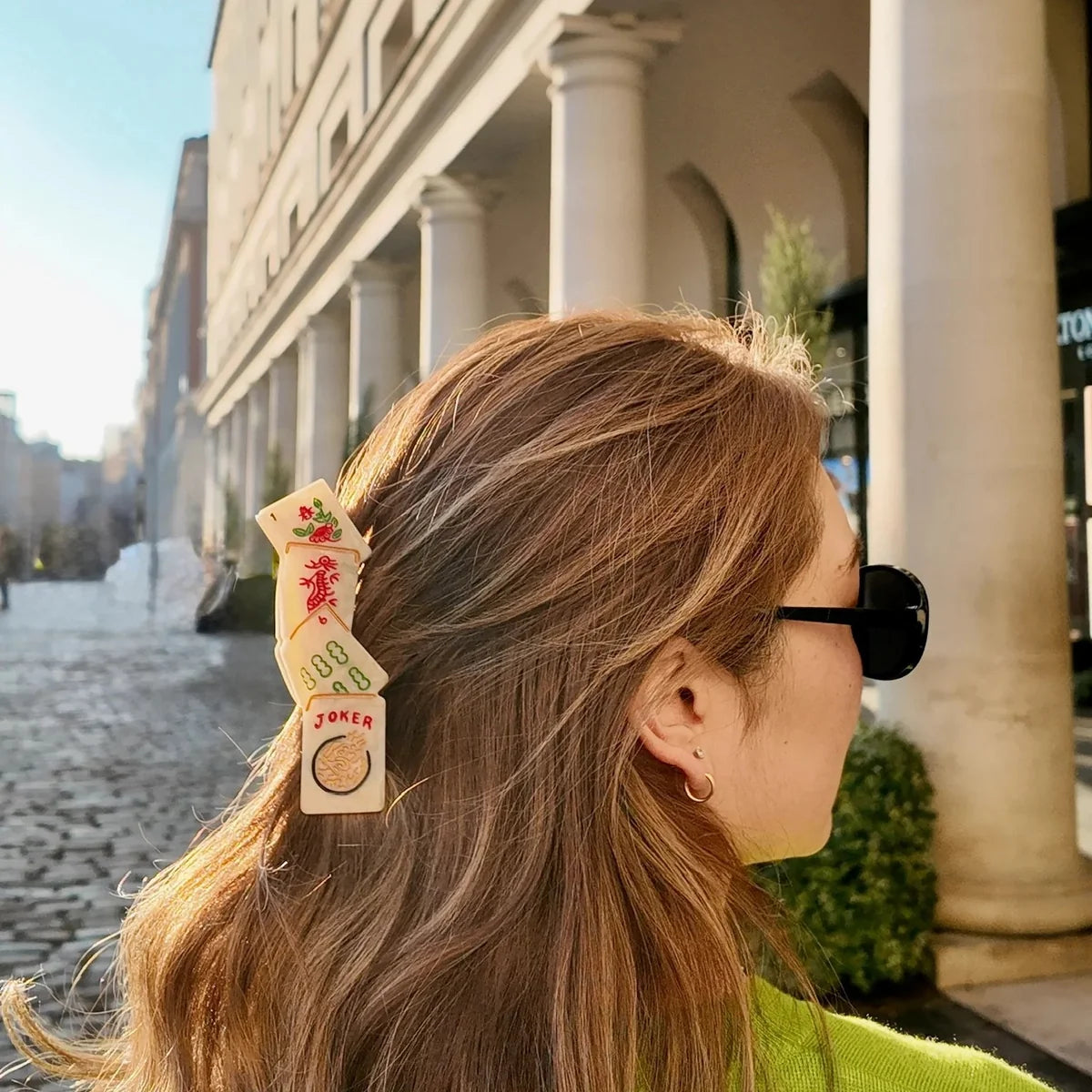 Hand-painted Mahjong Claw Hair Clip