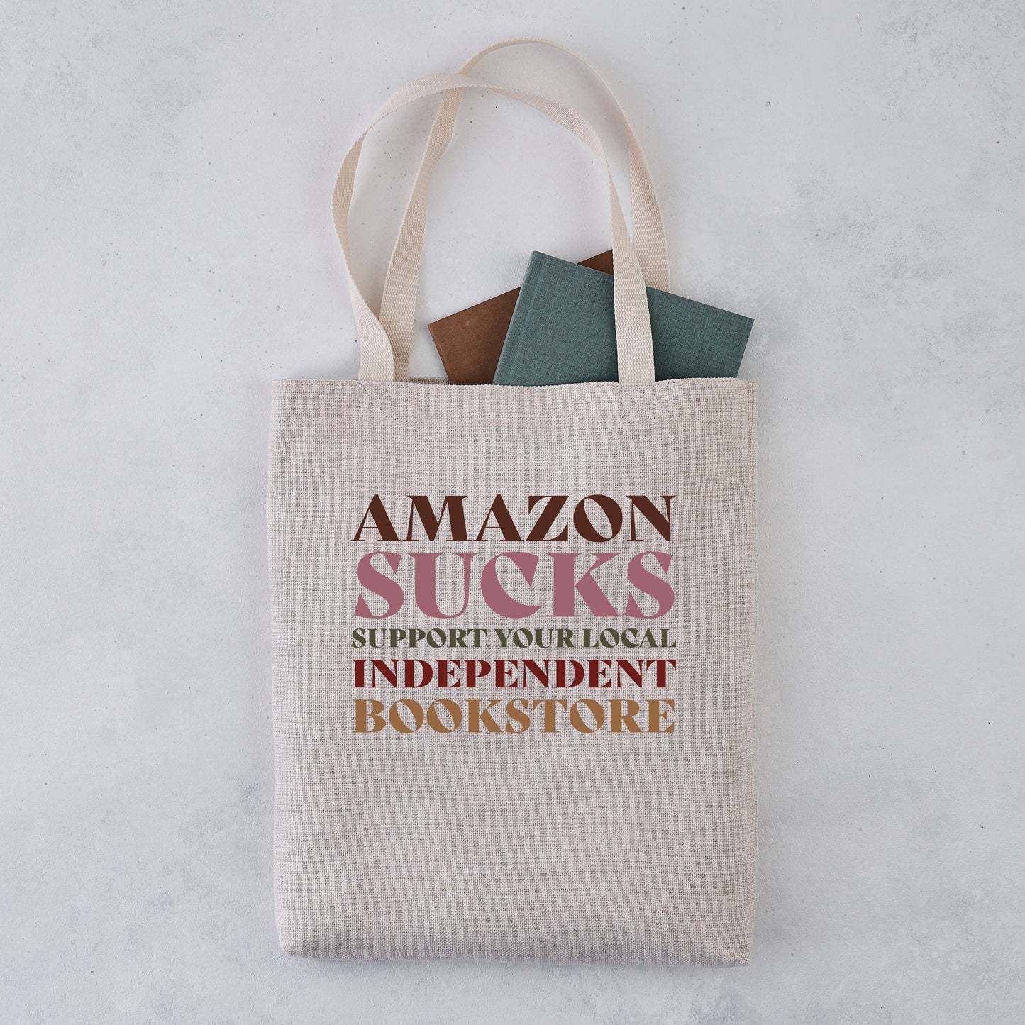 Amazon Sucks Indie Bookstore Tote Bag
